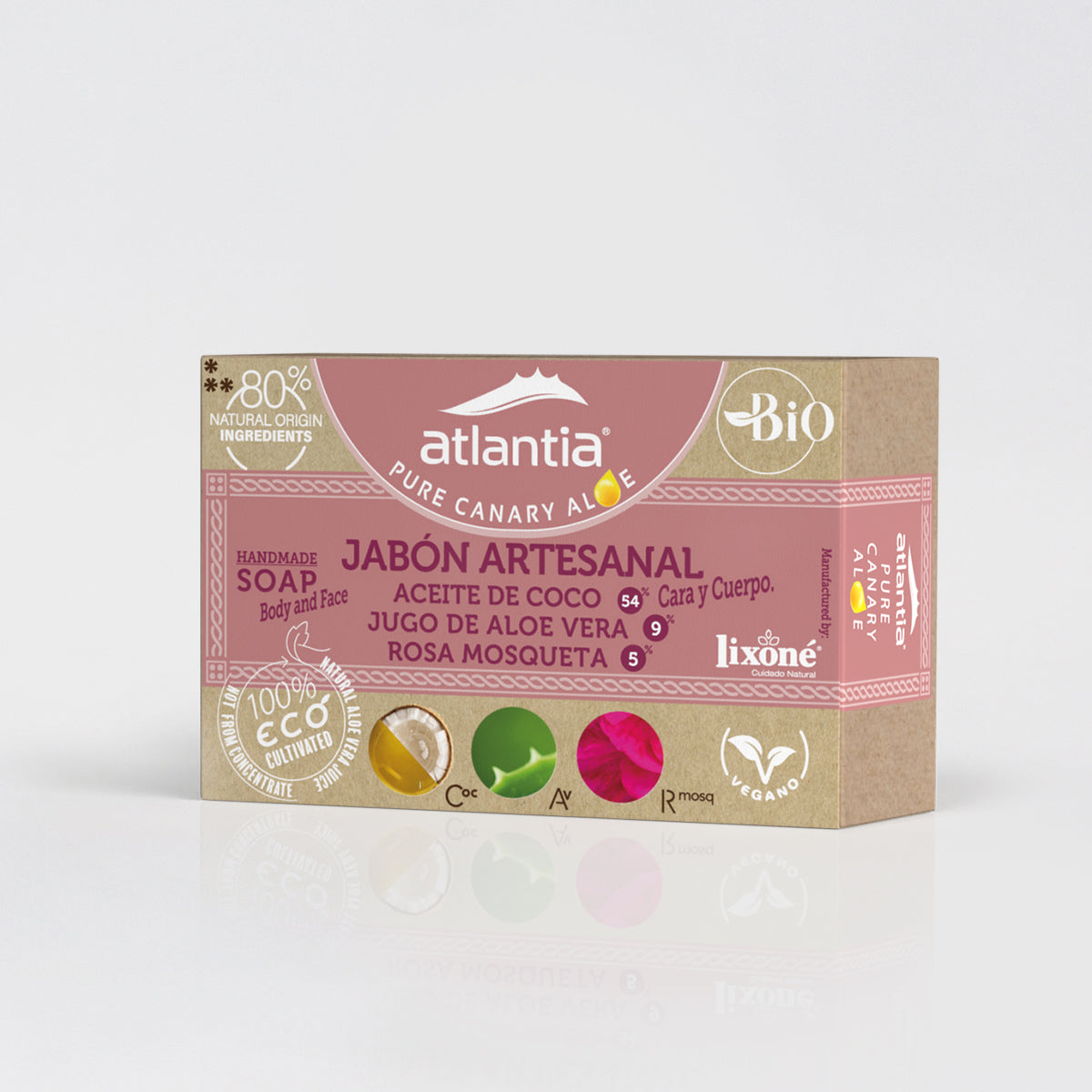 Regenerierende handgemachte Seife mit Aloe Vera und Hagebutte